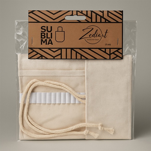 [013840] Zediart Estuche textil con lápices 19x41 cm