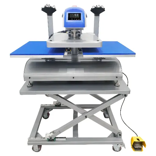 [015352] Plancha Twin Station Electric Shuttle con Laser Alignment With Lifting Movable Stand With Pedal