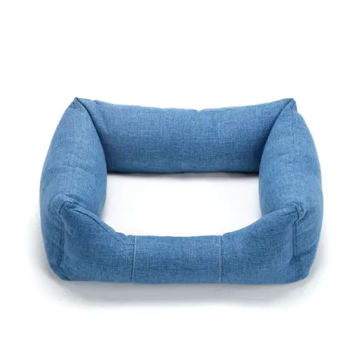 Cama Azul para Mascotas de Lino
